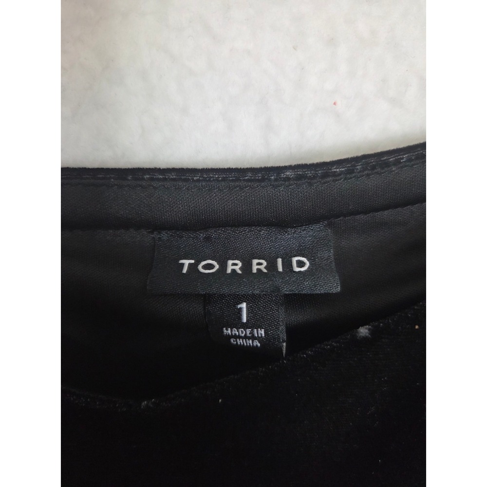 Torrid Black Velvet Celestial Star Print Midi Dress 1 Gothic Witchy Sleeveless - Picture 8 of 8